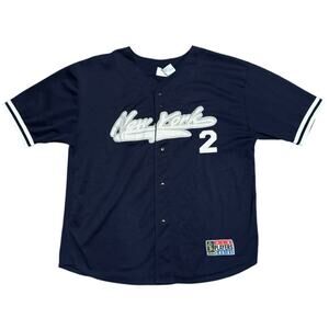 Vintage MLB Players Choice Stitched Derek Jeter Jersey NY Yankees #2 Mens XL